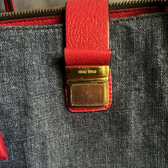 ❌Sold ❌Miu Miu denim and red leather bag | From Prada Japan - Picture 8 of 17